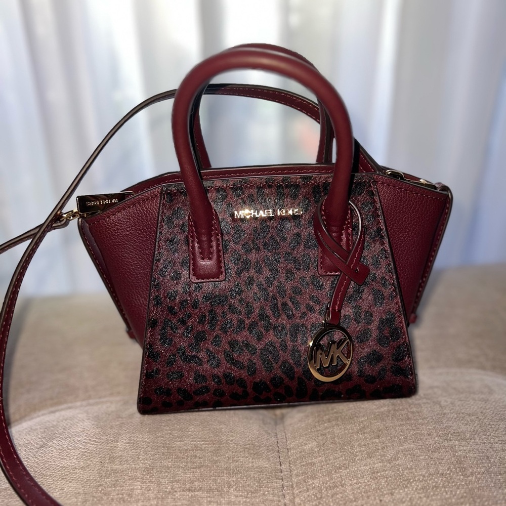 Michael Kors Purple and Black Mini Bag with Structured Design